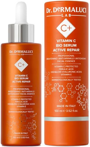 Vitamin C Serum Gesicht 100ML BIO Hyaluron/Ferulsäure | Aufhellender Kurkuma Centella Asiatica | Aufhellend Feuchtigkeitsspendend Glättend | Anti-Aging Natürlich | Männer/Damen | Alle Hauttypen
