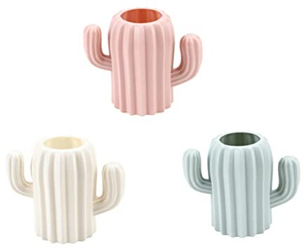 HOODANCOS Pot À Crayons En Forme De Cactus Organisateur De Bureau Seau De Rangement Pour Stylos De Bureau Pour Lécole Et Le Bureau En Beige
