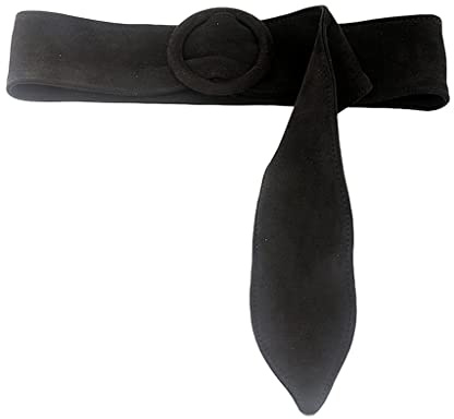 FUXIU Damengürtel aus Wildleder für Kleider, breiter Cinch-Gürtel, formeller Vintage-Stil, breiter dehnbarer Gürtel