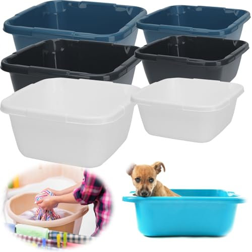 LS-LebenStil Kunststoff Waschschüssel 9L Weiß 33cm Viereckschüssel Fußwanne Spülschüssel Wäschekorb Waschwanne Abwaschschüssel stapelbar tragbares Waschbecken Wanne Camping Wohnmobil