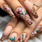 TELAIN Faux ongles à presser en forme de papillon et fleur de printemps, extra longs, mats, carrés, acrylique, couverture complète, en plastique, pour femmes et filles, bricolage