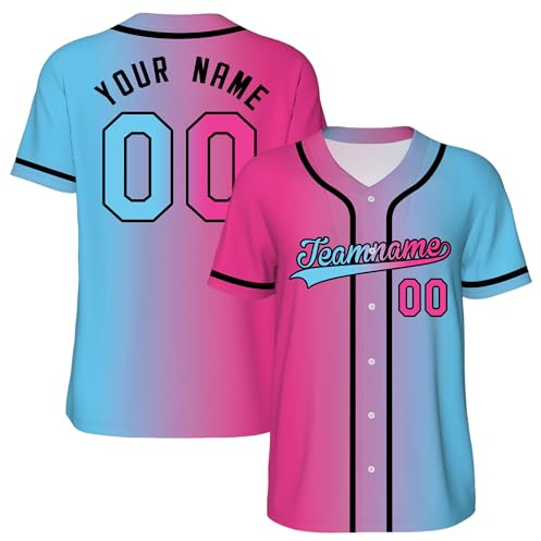 WERWAES Baseball Trikot, Personalisierte Baseball-Shirts mit Name&Nummer, Jersey Customize für Männer Frauen Jugendliche