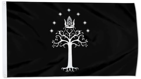 Fahne Tree of Gondor, 90 x 152 cm, Schwarz