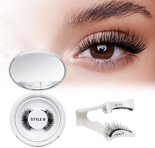 Ciglia magnetiche riutilizzabili con applicatore,Ciglia Finte Magnetiche, non necessita di colla, facile da indossare e rimuovere, Include una guida di utilizz（Set-B-1）