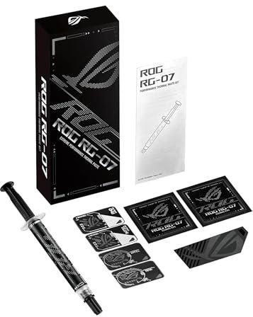 Kit de pâte Thermique ASUS ROG RG-07 Performance (3 g, Haute conductivité Thermique, Formule Durable, Comprend Un Outil d'application, des pochoirs et des Chiffons de Nettoyage)