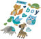 Rayher 50083358 3D Papier-Sticker Baby, mit Effekten, babyblau, 14 Motive, zum Basteln und Dekorieren zur Geburt