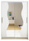 Kleiderschrank Miami S mit Spiegel, Breite: 120cm, Schwebetürenschrank mit Kleiderstange und Einlegeboden, Garderobe, Schlafzimmer, Diele & Flur (Weiß + Spiegel, mit RGB LED Beleuchtung)