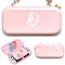 BelugaDesign Moon Switch Tragetasche | Pastellfarbene Hartschalen-Reiseschale Kompatibel mit Nintendo Switch Standard Lite OLED | Niedliches Mond-Silhouette-Herz-Magie-Bogen-Design (Rosa)