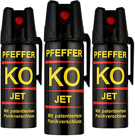 Pfefferspray KO Jet Hundeabwehr Verteidigungsspray 40ml Abwehrspray Pepper Defender Jet 50 ml 3er Set