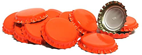 DIAH DO IT AT HOME Crown Caps - Pack of 100 - Beer Brewing DIAH (Orange Crown Caps)