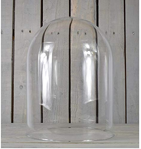 EMH Cloche cloche en verre transparent faite à la main 30 x 25 cm
