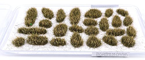 Tiardey 32pcs Static Grass Tuft 6 mm Self Adhesive Static Grass Railway Artificial Grass Modeling Wargaming Terrain Model - Yellow Green