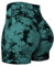 Yiifit Nahtlose Booty Damen Yoga Tie Dye High Waist Workout 3 Sport Shorts Blue Green X-Large
