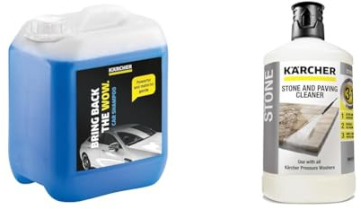 Kärcher 5 L Canister Pressure Washer Detergent, Car Shampoo & 62957650 3-in-1 Stone Plug and Clean - Black