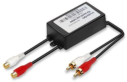 WisWinDa RCA Noise Filter Hum Eliminator Ground Loop Isolator (No Affect Bass) Quality Isolator for HiFi Stereo Home Theater Car Audio Player (Black)