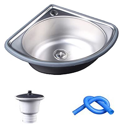 MDybf Éviers,E Swall Mount Épaississement Single Sinon, Acier Inoxydable Brossé 201, Évier de Lavabo À L'Angle de La Maison Hôtel, Épaisseur de 0,7 Mm de Profondeur 15 Cm