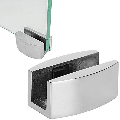 Guida Inferiore Per Porta Doccia Scorrevole, Guida a Rulli Per Pavimento Porta in Acciaio Inossidabile, Accessorio Per Bagno con Tappo Oscillante a Forma di U Per Porte Scorrevoli in Vetro(Glossy)