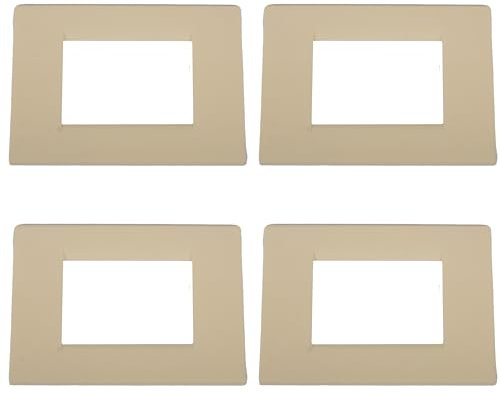 BRATEK Placche Living per prese elettriche a muro, 4 Placchette 3 moduli compatibili con Bticino Living, Placche per interruttori da parete