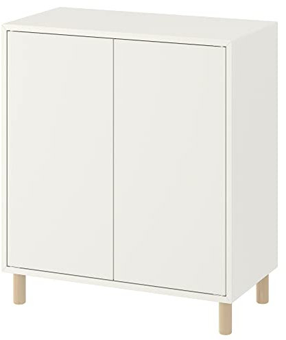 EKET Schrankkombination mit Beinen, 70x35x80cm, Weiß/Holz