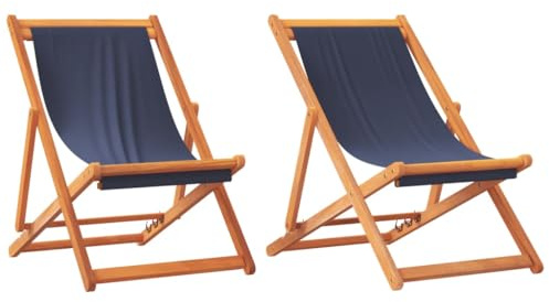 vidaXL Klappstühle, 2 Stück, Blauer Stoff