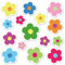 JarThenaAMCS 30 Stück dicke Gel-Aufkleber mit Blumen, bunte Boho-Blumen, Fensteraufkleber, Frühlingsblumen, Fensteraufkleber für Schule, Zuhause, Klassenzimmer, Wanddekoration