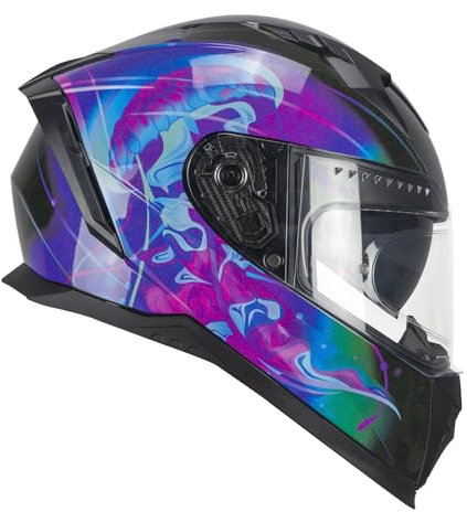 CGM Casco integrale, 311S BLAST JELLY Nero Viola, XS (53-54cm)