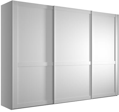 WIEMANN Schwebetürenschrank Landhausstil Kleiderschrank 300cm breit, Weiß, Höhe 217cm, Marlow