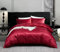 Gezu Bettwäsche Satin 135x200cm 2Teilig Rot Glänzend Silky Touch Einfarbig Bettbezug Seide Glatt Luxus Bettwäsche Glanzsatin Gestreift Muster Einzelbett mit Reissverschluss und 1 Kissenbezug 80x80cm