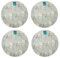 YöL Set of 4 Daisy Print Melamine Dinner Plates Summer Dining Outdoor Picnic BBQ Blue Floral Trendy Tableware Reusable