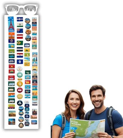 Anwicar Magnettafel - Magnetische Pinnwand mit Stadtbrille-Motiv - ideal für Magnete und Notizen - magnetisches Whiteboard - beschreibbare Tafel - inkl. Montageset - 80x21 cm - Weiß