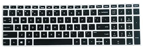 Funda de silicona para teclado para laptop HP de 15.6 pulgadas, color negro