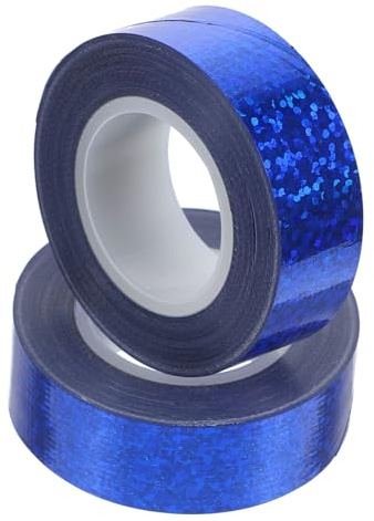 Mobestech 2 Rolls Blue Holographic Glitter Adhesive Duct Tape Strong Heavy Duty Multi-purpose Decorative Masking Tape for Indoor Outdoor Use Carpet Repair and Craft Projects