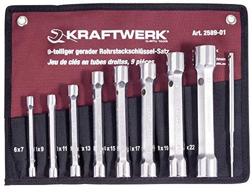 KRAFTWERK 2589-01 - Juego 9 llaves tubo 2 bocas 6-22mm/pas.