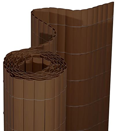 jarolift PVC Sichtschutzmatte Premium Sichtschutz Garten Balkon Terrasse Sichtschutzzaun Balkonverkleidung Zaunblende, 80 x 500 cm Braun
