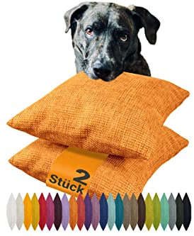 npluseins 2er Pack Kissenhüllen mit Struktur-Muster - Polsteroptik 617.767, 1 Pack (2 Stück) - Kissenhüllen 50 x 50 cm, orange meliert