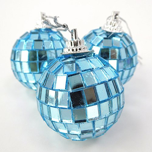 Christmas Concepts® 40mm Mirror Disco Baubles - Christmas Tree Decorations (Ice Blue)