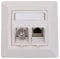 Logilink SET KEYSTONE UNTERPUTZDOSE REINWEISS + 1 MODUL F-BUCHSE + 1 MODUL RJ45 BUCHSE