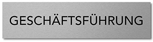 Interluxe Türschild Geschäftsführung 200x50mm, Schild aus Aluminium, selbstklebend für Büro, Firma, Werkstatt, Unternehmen als Leitsystem für Mitarbeiter, Kunden und Gäste