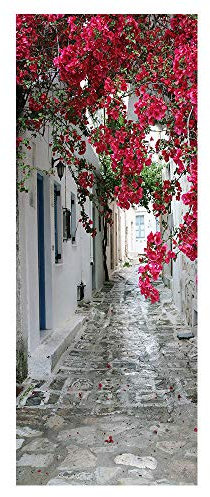 DSAOMO Stickers Porte Poster Fleur 3D Papier Peint Porte Trompe l'oeil pour Salon Chambre Décoration De La Maison Stickers Muraux Imperméable Stickers Amovibles 77x200cm(B x H)