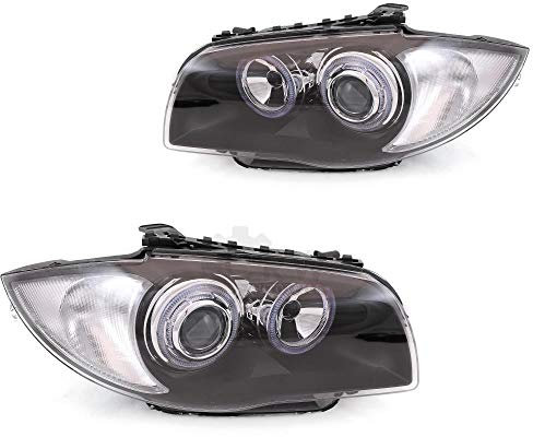 Scheinwerfer Set 1er E87 Bj. 04-11 Angel Eyes schwarz H7+H7