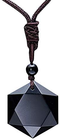 Natürlicher Obsidian Hexagon Stern Anhänger Kette Lucky Love Halskette Sternbild Schmuck für Männer und Frauen