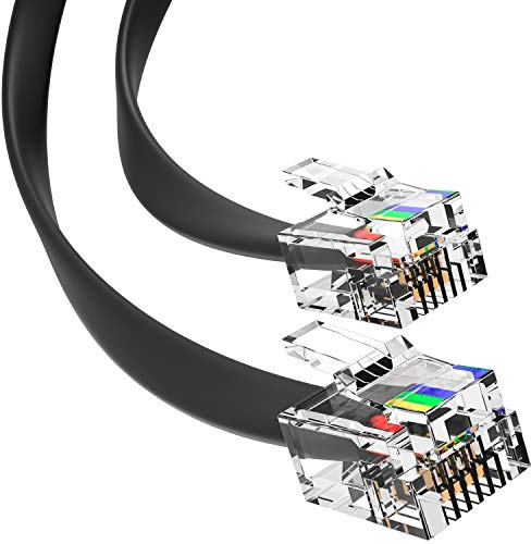G-PLUG 3FT RJ11 Cable Phone Cord for Landline Phones, Telephone Cord RJ11 to RJ11 6P4C Phone Line Cable for Modem, Fax & Telephone Line, Black