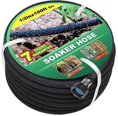 Taisia 1/2 Tropfschlauch, 30 m, Garten-Tropfschlauch, mit Push-on-Armaturen, Blei-Tropfschlauch, spart 70 % Wasser, robuster Tropfschlauch für Garten, Rasen (1–2–30,5 m)