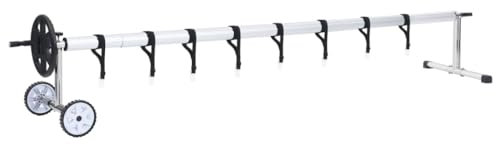 vidaXL Enrouleur de Bâche de Piscine avec Base en Acier Inoxydable Rouleau de Couverture de Piscine Enrouleur de Bâche de Spa Extérieur