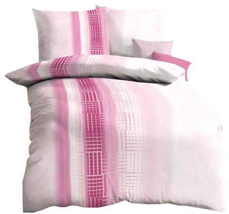 Kaeppel Edel Seersucker 2 TLG. Bettwäsche Bond Pink Rosa Violett, Größe:155x220cm Bettwäsche