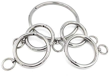 Bondage Kit Fußfesseln/kragen/handschellen Mit Abnehmbarem Ring - Runden Rostfreier Stahl Fetischsklave Fesselt Werkzeuge