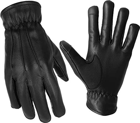 TacFirst QUARTER PATROL Einsatzhandschuhe Echtleder H021, Touchscreen BW, Security und Polizei Lederhandschuhe (Schwarz, XL)