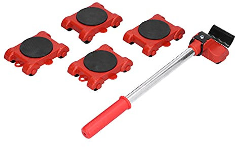 5Pcs Heavy Furniture Moving System Lifter Kit, Möbel Umzugslifter Höhenverstellbar Multifunktionales Heavy Duty Handling Tool Base Shifter Mover Kit, Zum Tragen von Aquarien Umfassendes Werkzeugset