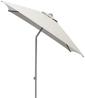 KETTLER EASY PUSH neigungsverstellbarer Stockschirm 200x200 cm | quadratisch | Schirmstock Aluminium anthrazit | Bezug hellgrau meliert 100% Polyester | Mittelmastschirm mit UPF 50+ Sonnenschutz