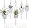 CYH 5er Makramee Blumenampel Set, Balkon Deko Innen Deko Blumenampel Außen Hängeampel Blumentopf Hängend für Innen Außen Decken Balkone Wanddekoration